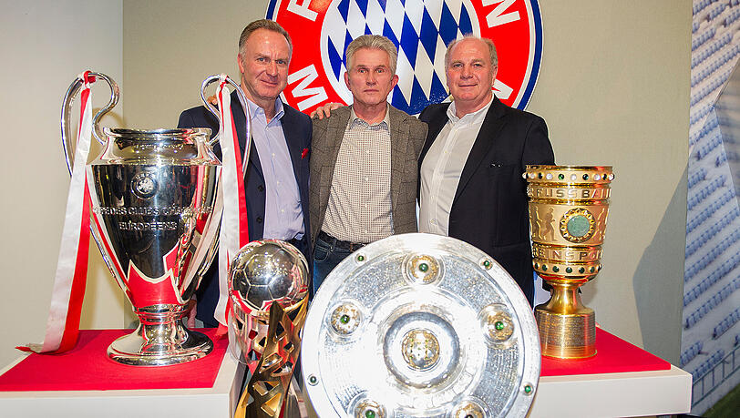 Karl-Heinz Rummenigge (l.), Jupp Heynckes (m.) und Uli Hoeneß. Karl-Heinz Rummenigge (l.), Jupp Heynckes (m.) und Uli Hoeneß.