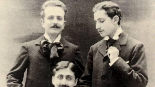 Marcel Proust (M.) mit Freunden. Marcel Proust (M.) mit Freunden.