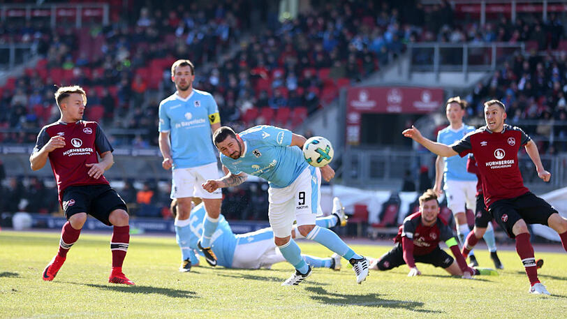 Tor für die Löwen: Sascha Mölders trifft zum zwischenzeitlichen 2:0 für den TSV 1860 München gegen den 1. FC Nürnberg II.