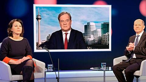 Annalena Baerbock, Armin Laschet und Olaf Scholz: Einer von ihnen wird bald auf Angela Merkel folgen.