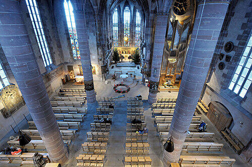 Viel Platz in der Nürnberger Frauenkirche. Wie voll wird sie wohl an Weihnachten werden?