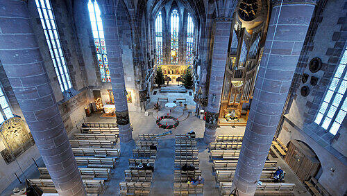 Viel Platz in der Nürnberger Frauenkirche. Wie voll wird sie wohl an Weihnachten werden?