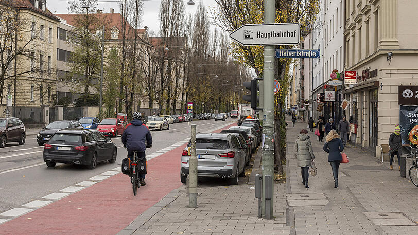 Radstreifen an der Lindwurmstraße.