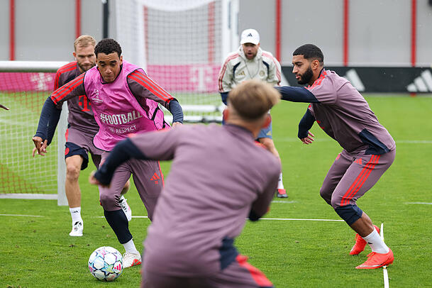 Super drauf im Abschlusstraining: Musiala (l.).