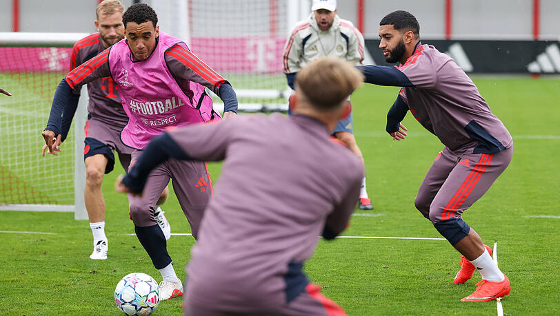Super drauf im Abschlusstraining: Musiala (l.).