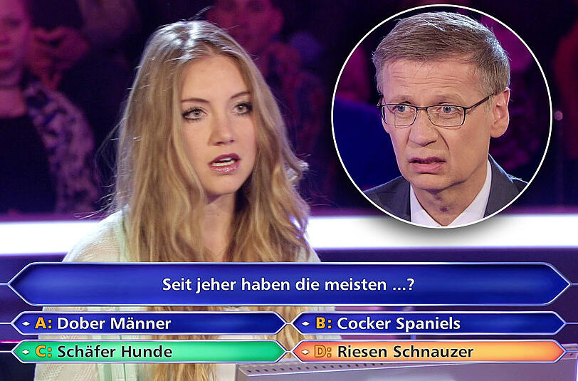 Die hübsche Modedesignstudtin Tanja Fuß scheitert an der 50-Euro-Frage. Günther Jauch fällt vom Glauben ab.
