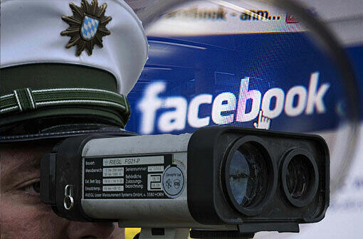Ist die Polizei nicht selbst bei der
Radar-Kontrolle, muss sie den
Raser erst ermitteln. Notfalls auch bei Facebook.