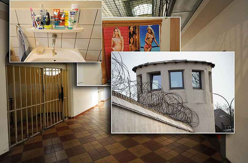 Das Waschbecken hoffnungslos zu klein, Nackt-Fotos im Schrank, ein Wachturm aus Stahlbeton: Die JVA Landsberg am Lech wird zumindest für einige Monate das neue Heim von Uli Hoeneß sein...