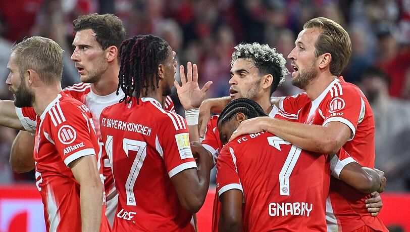 Überragend gegen Leipzig: Der Bayern-Angriff um Harry Kane (r.).