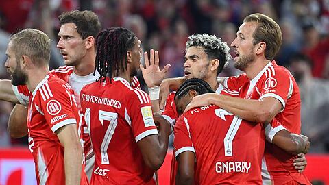 Überragend gegen Leipzig: Der Bayern-Angriff um Harry Kane (r.).