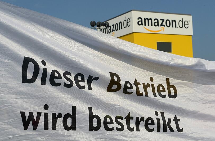 Vor Ostern streiken die Mitarbeiter des Amazon-Logistiklagers in Graben bei Augsburg