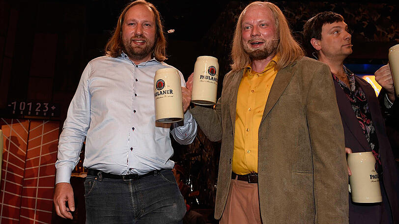 Anton Hofreiter mit seinem Double Wowo Habdank
