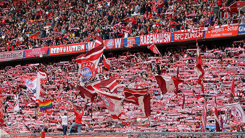 Die Südkurve in der Allianz Arena.