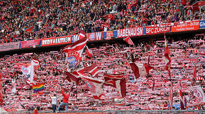 Die Südkurve in der Allianz Arena.