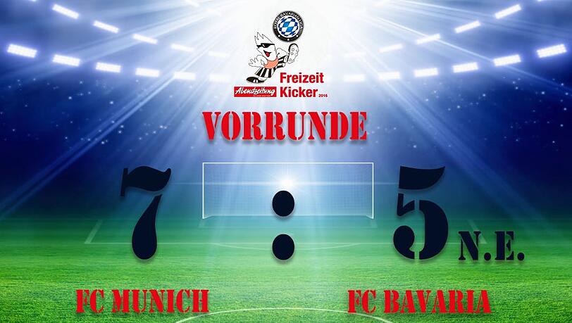 Die Munich Kickers gewannen nach dem Elfmeterschießen mit 7:5. Die Munich Kickers gewannen nach dem Elfmeterschießen mit 7:5.