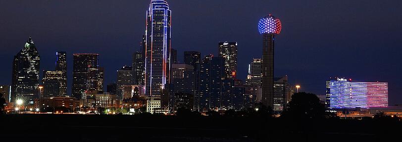 Die Skyline in Dallas, Texas.