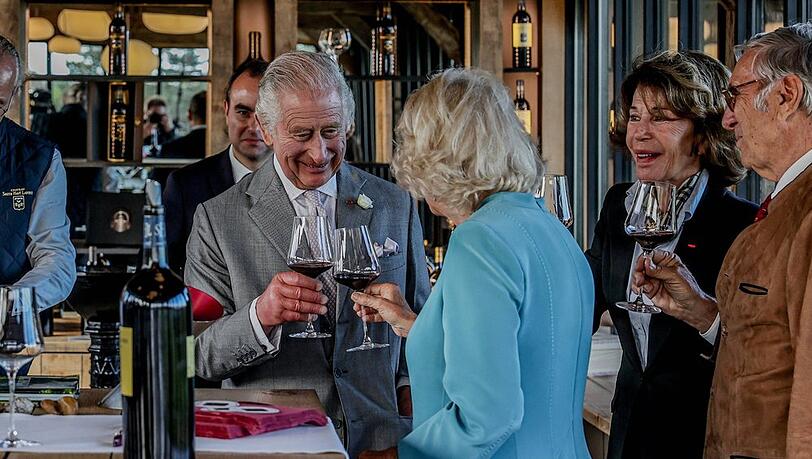 König Charles und Königin Camilla besuchten am letzten Tag ihres Frankreich-Besuchs ein Weingut.