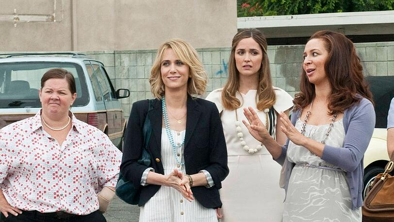 (v.l.n.r.): Melissa McCarthy, Kristen Wiig, Rose Byrne und Maya Rudolph werden bei den Oscars noch einmal f&uuml;r "Brautalarm" sorgen.