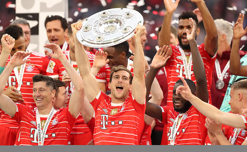 So feierten die Bayern den zehnten Meistertitel in Folge.