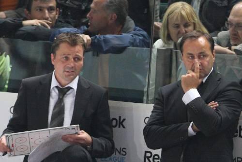 Noch sind sie unzertrennlich: Tiger-Trainer Andreas Brockmann (links) und Manager Otto Sykora.