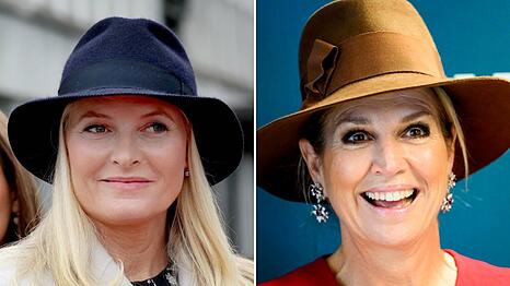 Kronprinzessin Mette-Marit (l.) und Königin Máxima setzen diesen Winter auf Hut.