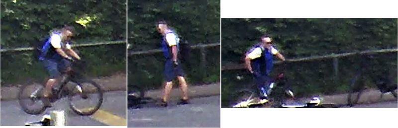 Der verdächtige Radfahrer wird von der Polizei gesucht.