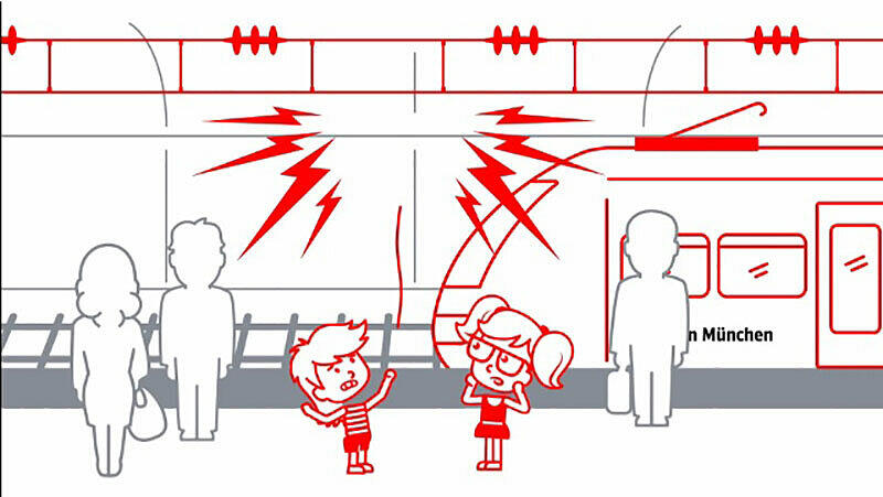 Szene aus dem Video der S-Bahn: Zwei Kinder mit Ballon. Als der entwischt, gibt es einen großen Knall. Und kurz darauf ist alles dunkel.