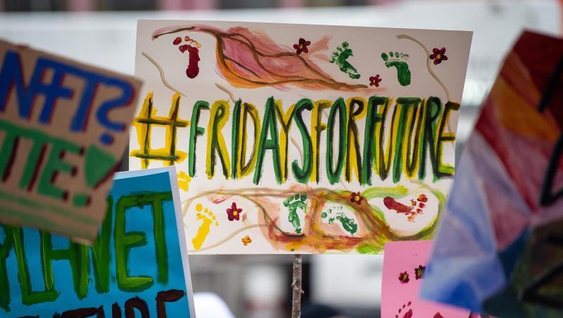 Demonstration von Schülern gegen den Klimawandel.