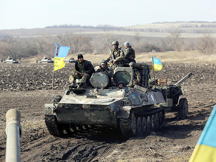 Ukrainische Truppen in Bewegung. (Symbolbild)