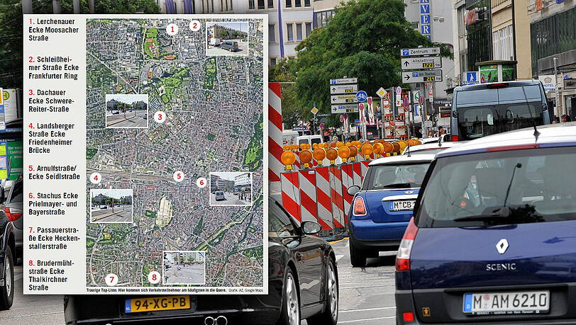 An einigen Kreuzungen im Münchner Stadtgebiet kracht es besonders häufig. An einigen Kreuzungen im Münchner Stadtgebiet kracht es besonders häufig.