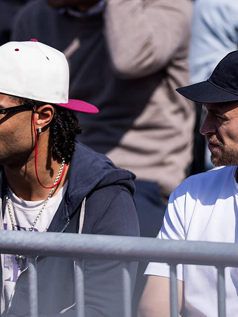 Serge Gnabry und Joshua Kimmich bei den BMW Open.