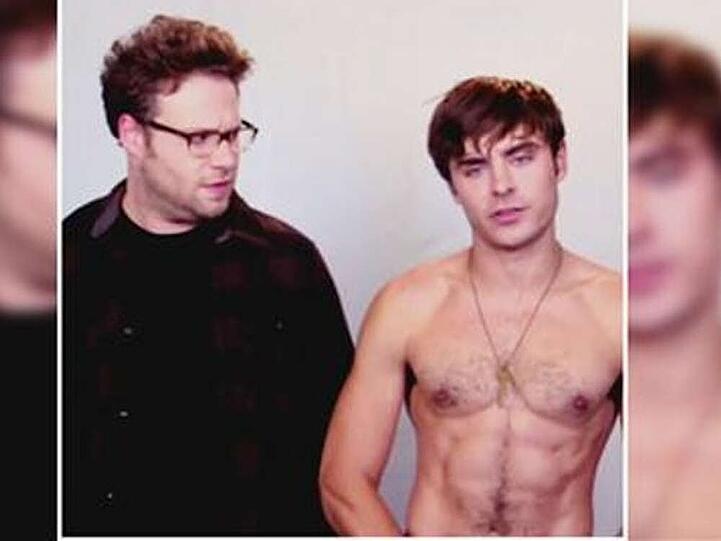 Seth Rogen (l.) redet und Zac Efron (r.) hat einfach nur hübsch auszusehen