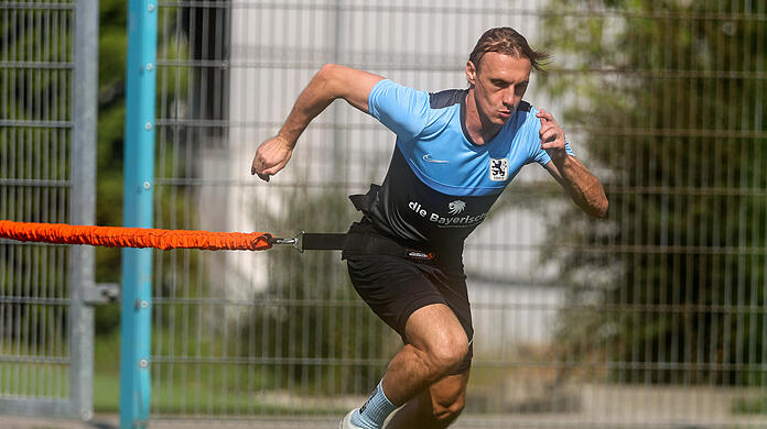 Löwen-Neuzugang Martin Pusic bei seiner ersten Trainingseinheit.