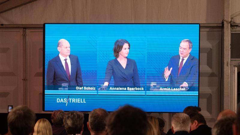 Olaf Scholz, Annalena Baerbock und Armin Laschet lieferten sich beim TV-Triell teilweise einen scharfen Schlagabtausch.