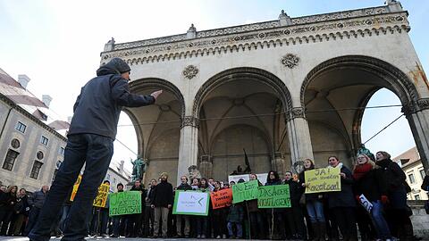 Singen für einen neuen Konzertsaal: Die Demo am Odeonsplatz besuchten 500 Musikfans.
