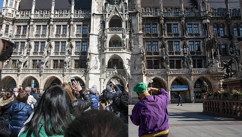 Mal voll, mal leer: München-Bilder im Vergleich. Mal voll, mal leer: München-Bilder im Vergleich.