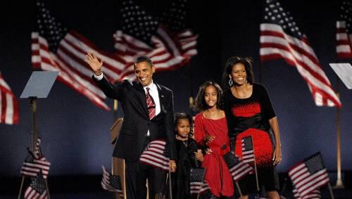 Amerikas neue First Family: Barack Obama mit Ehefrau Michelle und den beiden Töchtern Natasha und Malia Amerikas neue First Family: Barack Obama mit Ehefrau Michelle und den beiden Töchtern Natasha und Malia