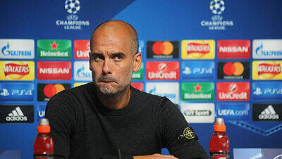 Pep Guardiola warnt vor Gladbach. Pep Guardiola warnt vor Gladbach.