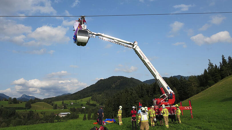 Nach rund 30 Minuten fuhr die Seilbahn wieder.