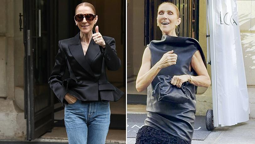 Céline Dion am Dienstag (re.) und Donnerstag bei den Begegnungen mit den Fans in Paris. Céline Dion am Dienstag (re.) und Donnerstag bei den Begegnungen mit den Fans in Paris.