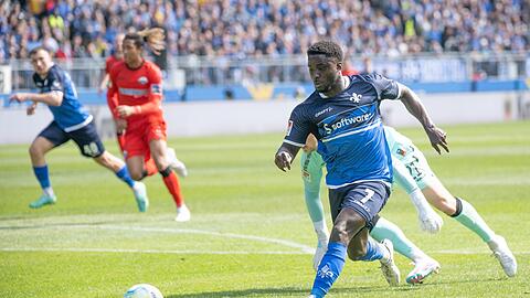 Braydon Manu erzielte Darmstadts Siegtreffer gegen Paderborn.