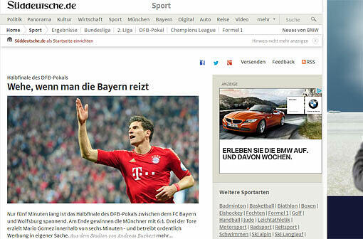 Die SZ sieht eine Teilschuld der 6:1-Klatsche bei den Wolfsburgern - sie hätten die Bayern gereizt.