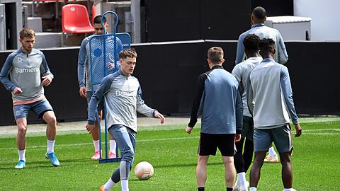 Die Spieler von Bayer Leverkusen beim Abschlusstraining.