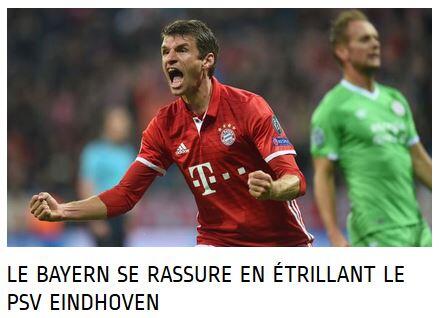 "Le Figaro" aus Frankreich: Die Bayern beruhigen sich, indem sich PSV Eindhoven heruntermachen.