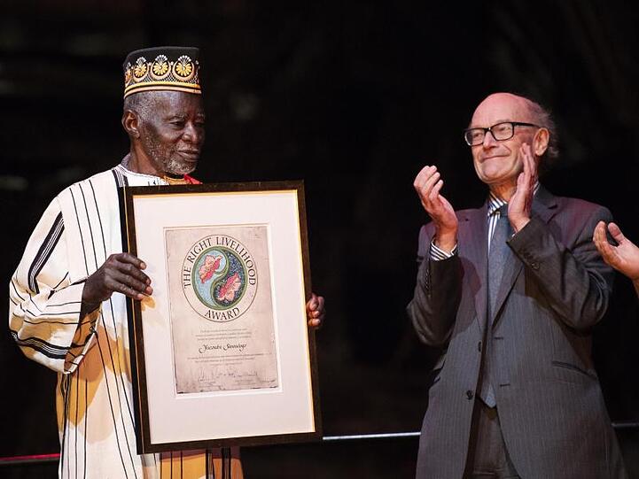 Yacouba Sawadogo, Bauer aus Burkina Faso, erhält in Stockholm den Right Livelihood Award.