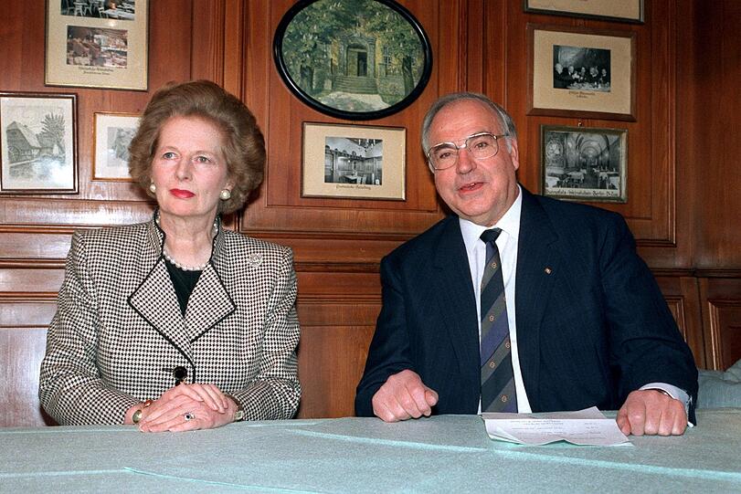 Die britische Premierministerin Margaret Thatcher traf sich am 30. April 1989 zu Gesprächen mit Bundeskanzler Helmut Kohl in Deidesheim.
