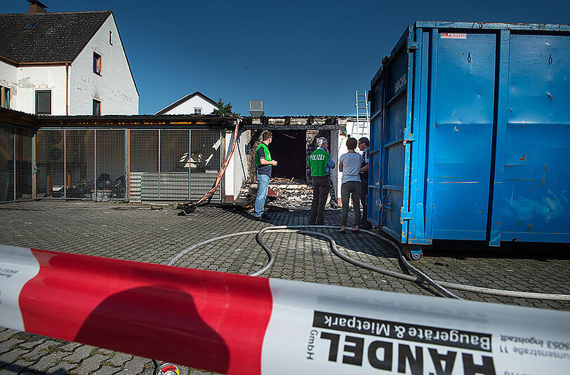 Brandanschlag auf ein Asylbewerberheim in Reichertshofen - Bilder vom Tatort.