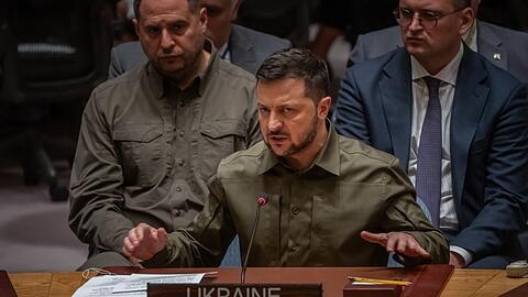 Wolodymyr Selenskyj spricht im UN-Sicherheitsrat.