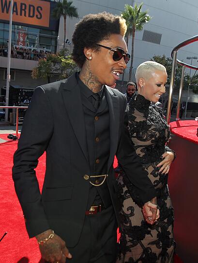 Wiz Khalifa (links) mit Sängerin Amber Rose .