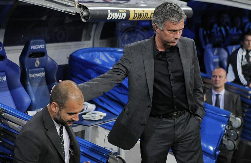 Jose Mourinho und Pep Guardiola zu ihrer gemeinsamen Zeit in Spanien.